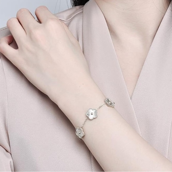 Silver Tone Floral Bracelet - Picture 3 of 7